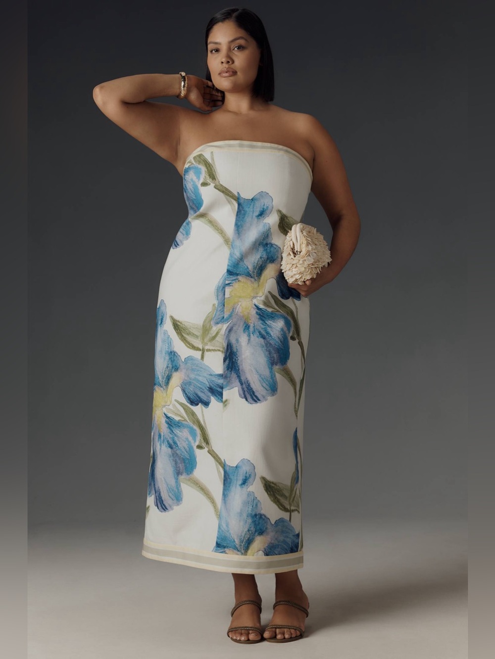 Anthropologie Significant Other Tess Strapless Midi Floral Dress Size 16W NWT